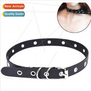 Jewelry Neckband Sexy PU Leather Collar Bell Necklace Chain