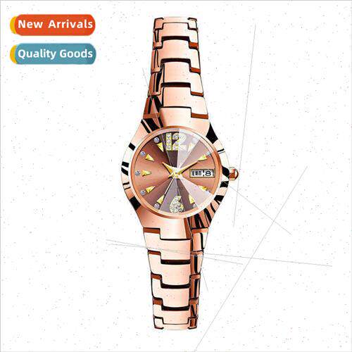 Women Watch Coffee Gold minous Waterproof Steel Strap Studen