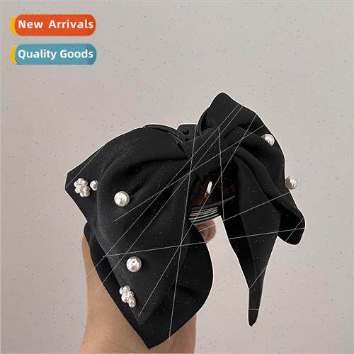 Bow Grab Clip Black Premium Shark Clip Pearl Ponytail Clip O