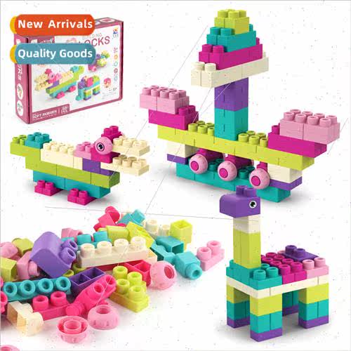 Children large particles assembled soft plastic blocks can b