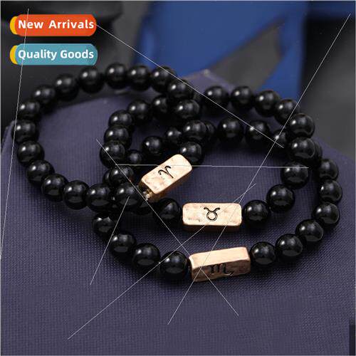 Zodiac gns Stch Bracelet Men Natural Stone Couple Strings