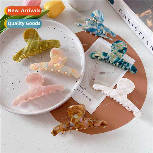 Korean summer hair card new acetate plate grab clip back hea