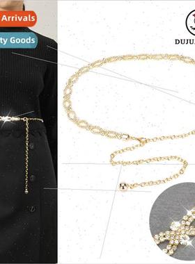 Women Metal Waist Chains Small Diamonds Fine Diamonds Clothi