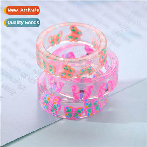 Cartoon Butterfly Ring Resin Non Fade Animal Ring Metal  Kid