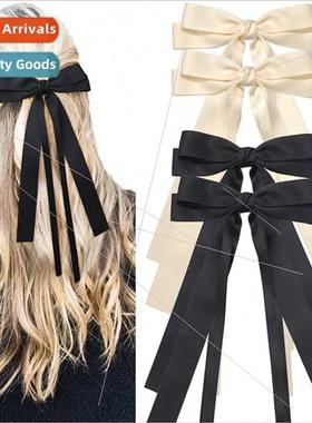 Bow fluttering ribbon hair clips simple Korean Hundred girls