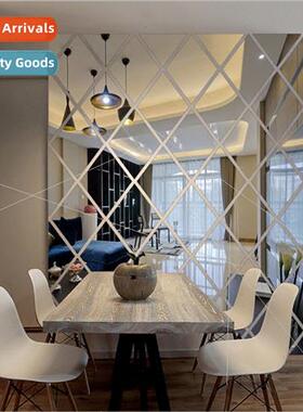 Diamond splicing background wall self-adhesive mirror wall s