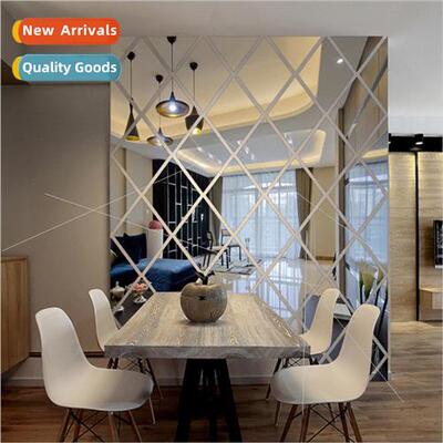 Diamond splicing background wall self-adhesive mirror wall s