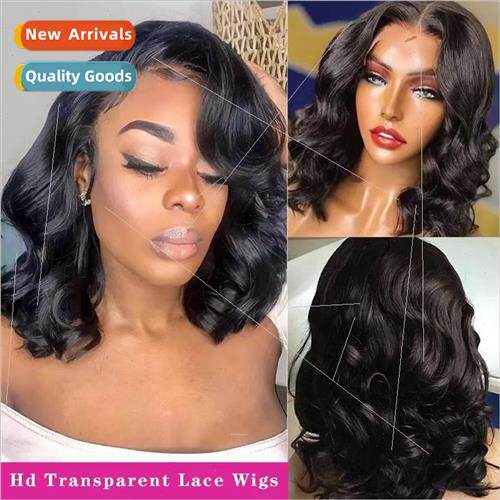 Short Front Lace Wig Head Cover Black Natural Curly Wavy Wig