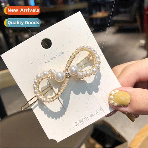 Imation pearl rhinestone love pentagram hair clip clip hair