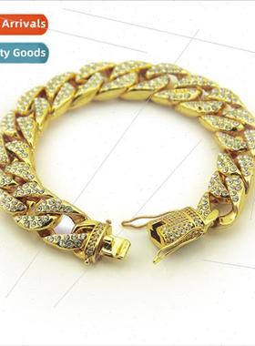 2018 New Europe Hip Hop Hiphop Men Cuban Gold Microset Brace