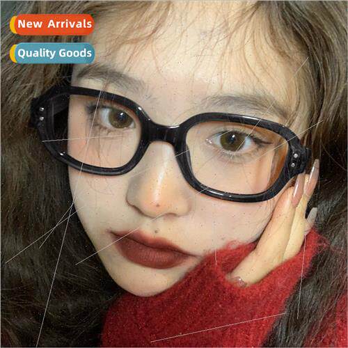 ins rectangular flat frame eyeglasses frame burgundy eyeglas