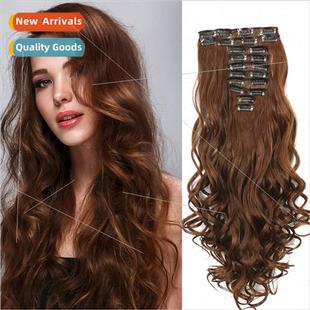 Europe wig 12 pieces set curly hair wig piece no trace hair