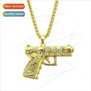Drilling Pistol Letter Accessories Pendant Hop Alloy Nec Hip