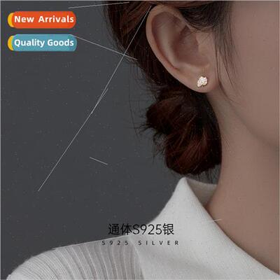 S925 silver earrings female Korea maple earrings fall winter