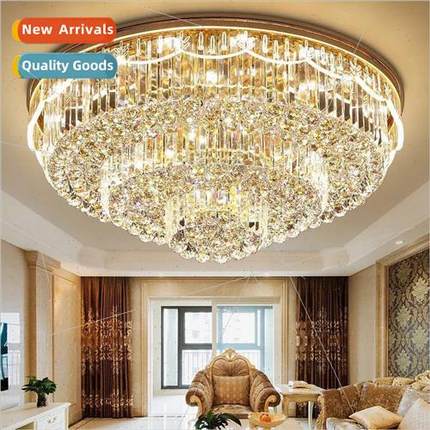 New side-illuminated LED living room round crystal lamp S go