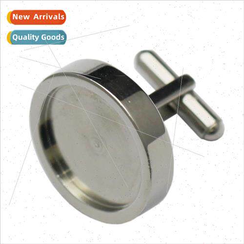 Men French Stainless Steel Cufflinks Round Base 19.5mm