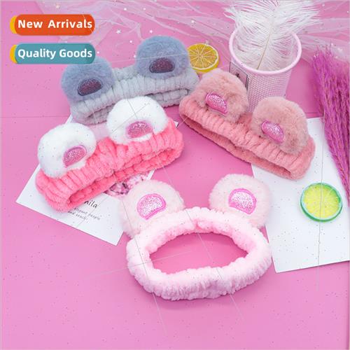 Cartoon bear ears hair band female wash face mask wash makeu