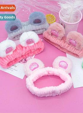 Cartoon bear ears hair band female wash face mask wash makeu