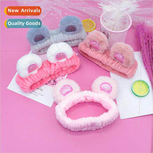 Cartoon bear ears hair band female wash face mask wash makeu