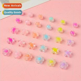 Pentagram Flower Hole Candy Beads Sandwich Acrylic Color