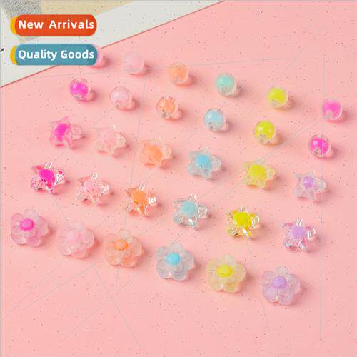 Candy Color Sandwich Pentagram Flower  Hole Acrylic Beads Me
