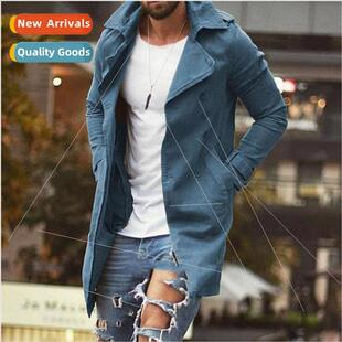 2023 Spring Men Jacket Medium Long Slim Large ze Windbreaker