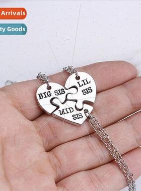 jewelry ttle Middle Big ster puzzle love necklace