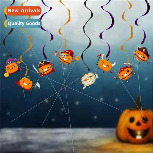 New take knife pumpkin spiral pendant Halloween decorations