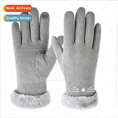 De velvet gloves men women fall winter warm padded outdoor r