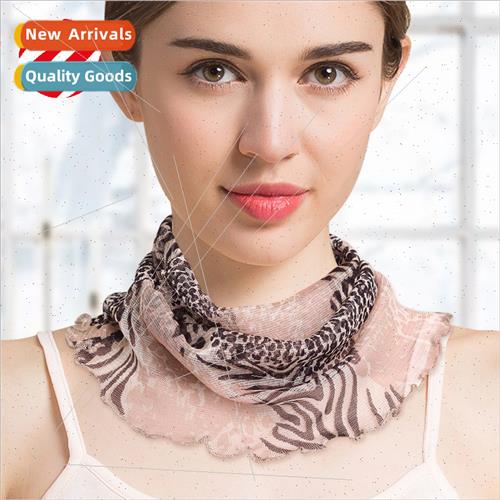 Autumn new silk scarf women head thin small silk scarf Korea