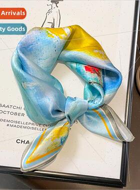 Korean  spring summer seaside beach cartoon oil painting 53