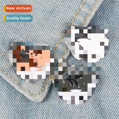 Canvas Collar Pin Cartoon Tiger Butt Back Brooch Animal Broo