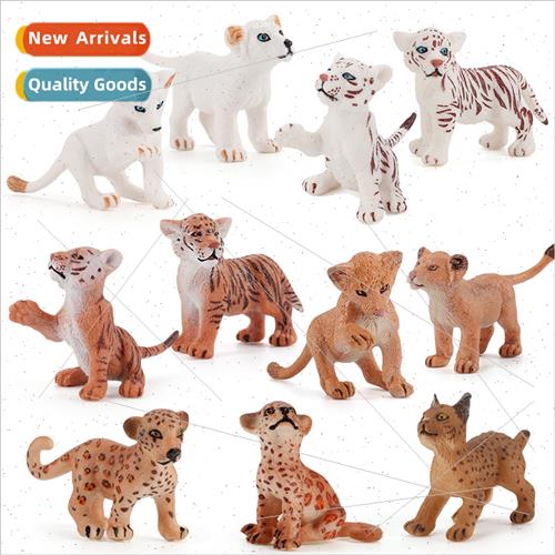 desktop wildlife model ornaments lion tiger cubs small lynx