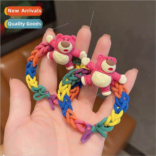 Korea new colorful hair circle cute strawberry bear bracelet