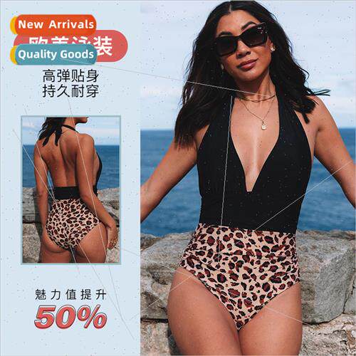 2023 summer new swimsu women one-piece Europe hanging neck s