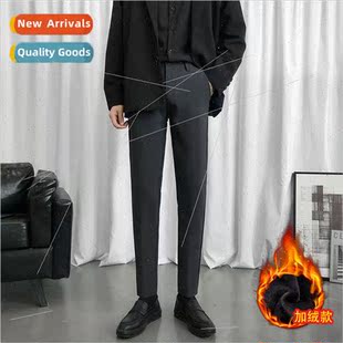 men new casual versatil business pants winter Padded fall