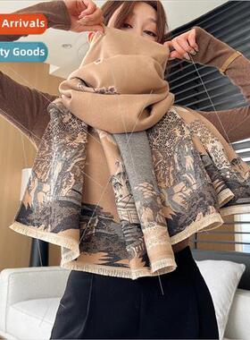 2023 thickened cold large shawl fall winter warm faux cashme