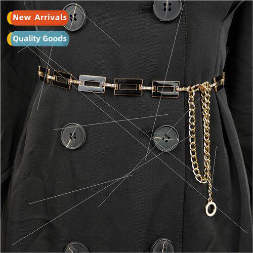 New Korean simple ladies metal waist chain exquise hollow sq