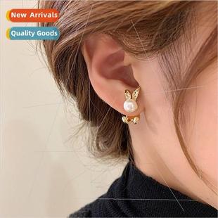 winter ear rabb tide new 2022 fall female earrings pearl che