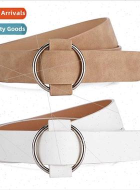 Pinless smooth buckle circle leisure ladies belt youth fashi
