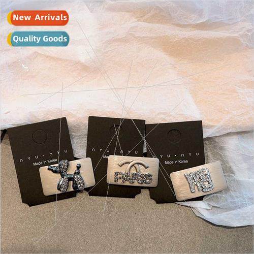 Retro ins silver gray brushed high  exquise cute hairpin sid