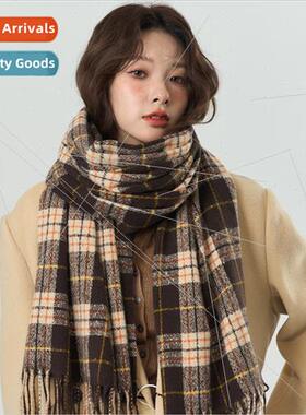 2023 new couple Mirad new atmosphere plaid scarf versatile s