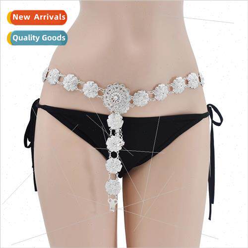 Fashion Europe Waist Chain Hollowed Out Flower Ethnic Dance