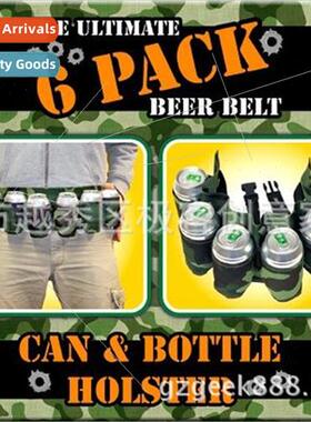 6-Pack Beer Belt Beer Belt Easy Can Carry BBQ Grill Drinks B