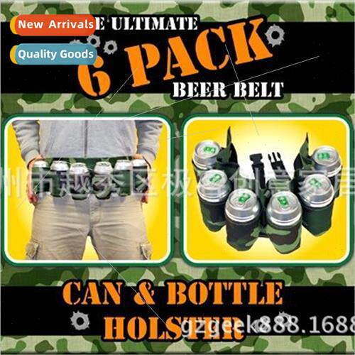 6-Pack Beer Belt Beer Belt Easy Can Carry BBQ Grill Drinks B