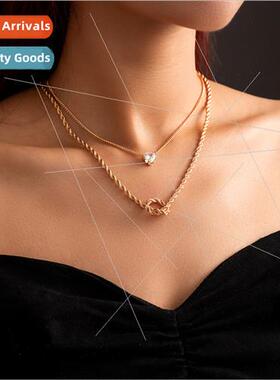 Europe small numerous layered wear necklace simple zirconia