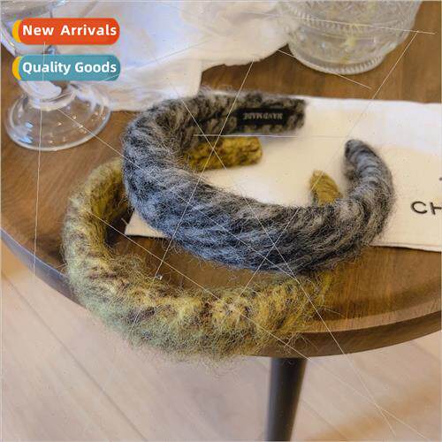 Autumn winter high cranial top mixed color wool tweed wide e