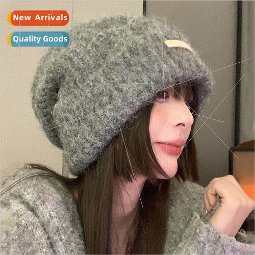 Wool autumn winter wool pile cap big head circumference vers