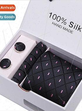 Box Men Ties Set 5 Formal Business 7.5cm Striped Blue Black