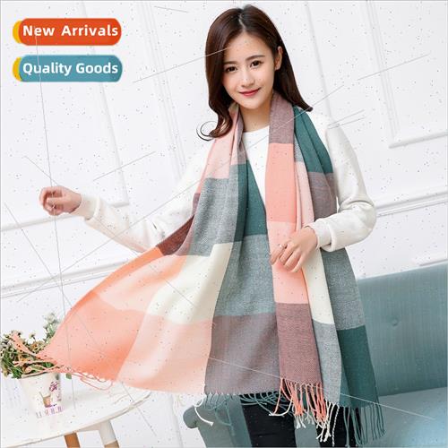 2023 Autumn winter dual-use women faux cashmere tassel extra